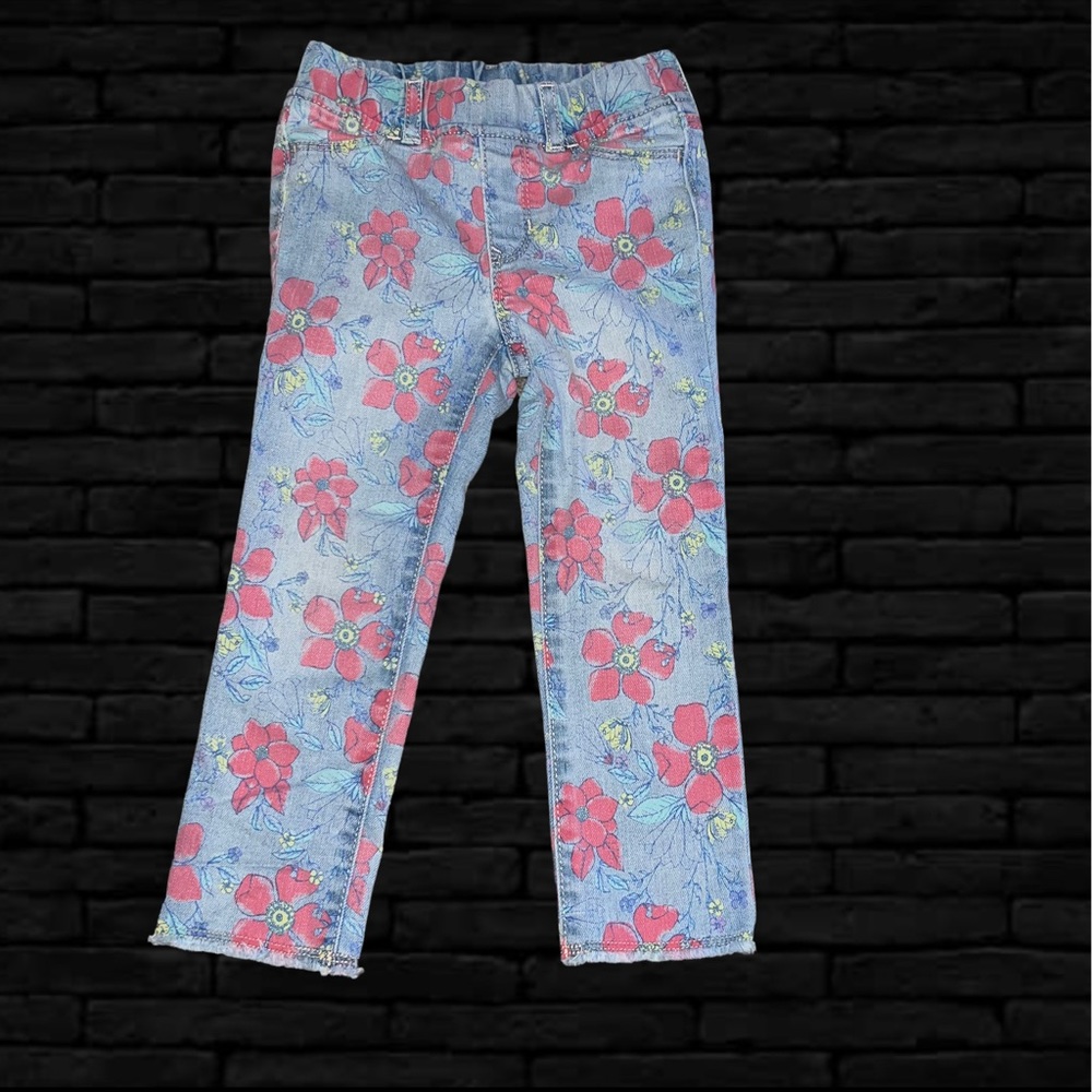 GAP Denim Toddler Girls Print Pull-On Jeggings Floral Denim Jeans 4T